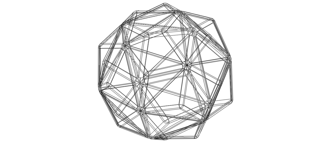 Wireframe Shape Small Triambic Icosahedron 3D Print 545268