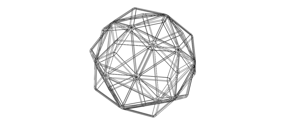 Wireframe Shape Small Triambic Icosahedron 3D Print 545269