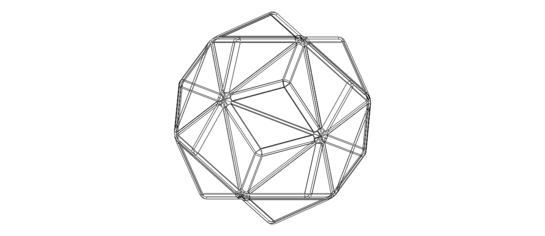 Wireframe Shape Small Triambic Icosahedron 3D Print 545277