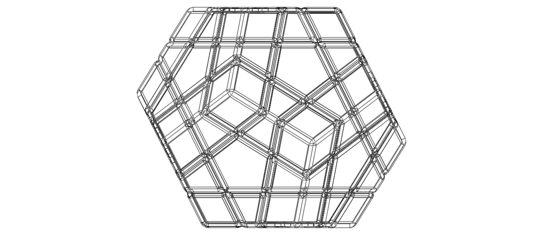 Wireframe Shape Geometric Megaminx Cube 3D Print 545301