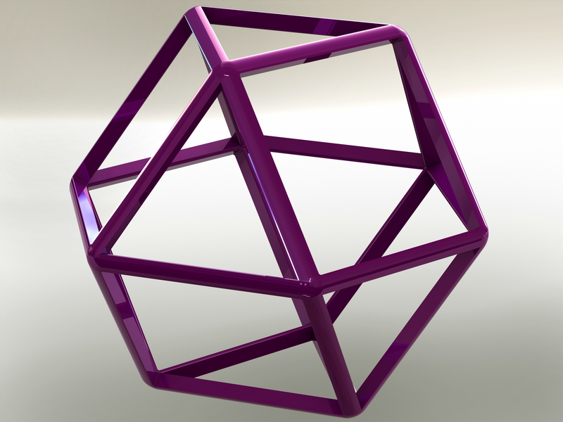 Wireframe Shape Cuboctahedron