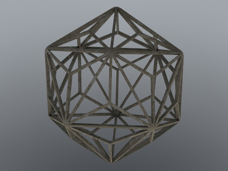 Wireframe Shape Triakis Icosahedron
