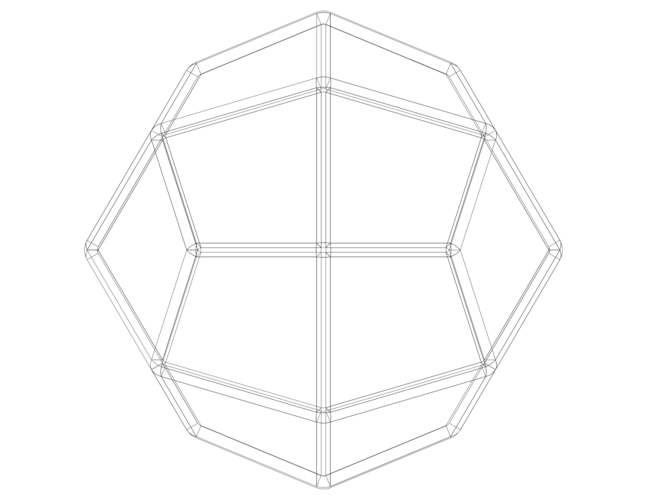 Wireframe Shape Deltoidal Icositetrahedron 3D Print 545397