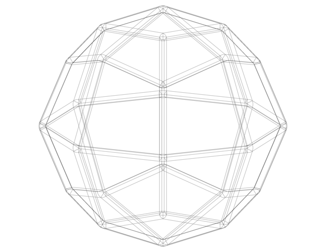 Wireframe Shape Deltoidal Icositetrahedron 3D Print 545401