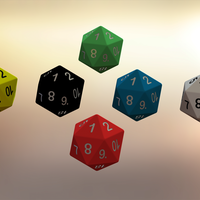20 Sided Game Dice 6 Colors - Thumbnail 1