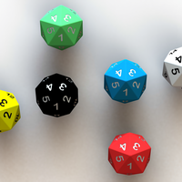 20 Sided Game Dice 6 Colors - Thumbnail 2