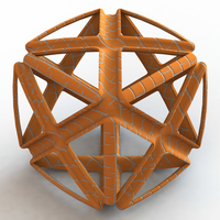 Wireframe Shape Geometric X Cube - Thumbnail 1