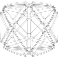 Wireframe Shape Geometric X Cube - Thumbnail 3