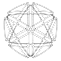 Wireframe Shape Geometric X Cube - Thumbnail 4