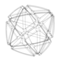 Wireframe Shape Geometric X Cube - Thumbnail 5