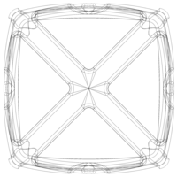 Wireframe Shape Geometric X Cube - Thumbnail 6