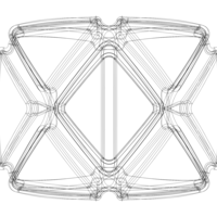 Wireframe Shape Geometric X Cube - Thumbnail 9