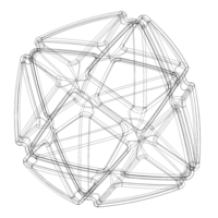Wireframe Shape Geometric X Cube - Thumbnail 10