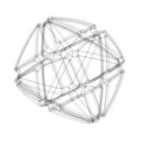 Wireframe Shape Geometric X Cube - Thumbnail 12