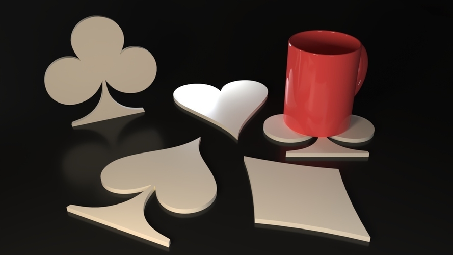 Card Icons Coasters 3D Print 545620