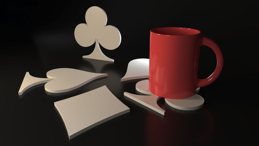 Card Icons Coasters 3D Print 545621