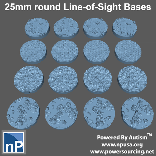 25mm Line-of-Sight Bases 3D Print 545688