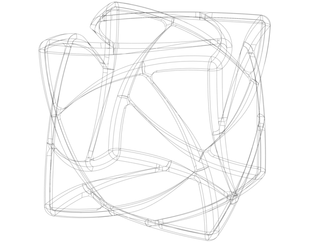 Wireframe Shape Geometric Complex Cube 3D Print 545749