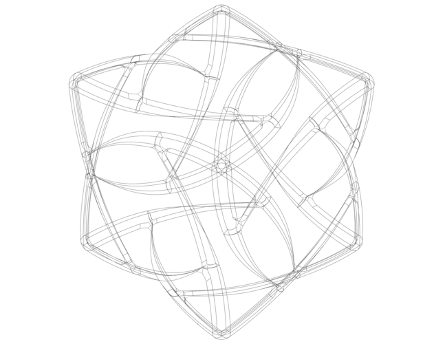 Wireframe Shape Geometric Complex Cube 3D Print 545750