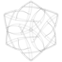 Wireframe Shape Geometric Complex Cube - Thumbnail 4