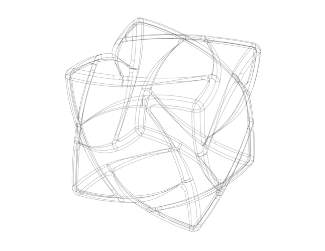 Wireframe Shape Geometric Complex Cube 3D Print 545751