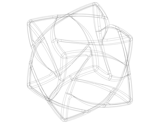 Wireframe Shape Geometric Complex Cube 3D Print 545757