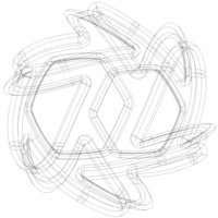Wireframe Shape Geometric Keyshot Ball - Thumbnail 3