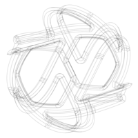 Wireframe Shape Geometric Keyshot Ball - Thumbnail 5