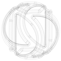 Wireframe Shape Geometric Keyshot Ball - Thumbnail 6