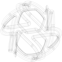 Wireframe Shape Geometric Keyshot Ball - Thumbnail 7