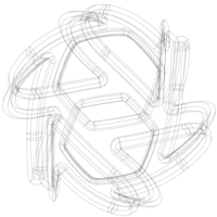 Wireframe Shape Geometric Keyshot Ball - Thumbnail 8