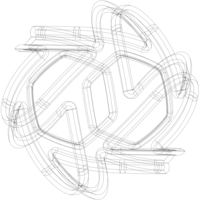 Wireframe Shape Geometric Keyshot Ball - Thumbnail 12