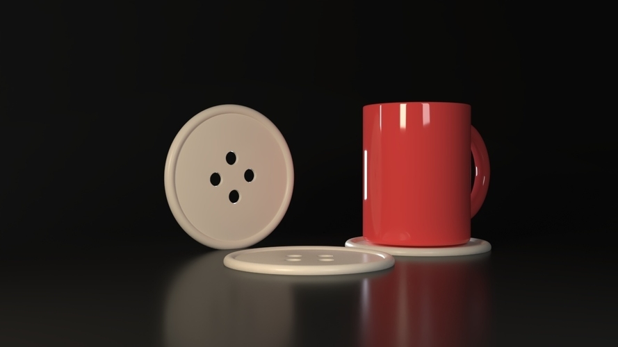 Clothes Button Coasters 3D Print 545789