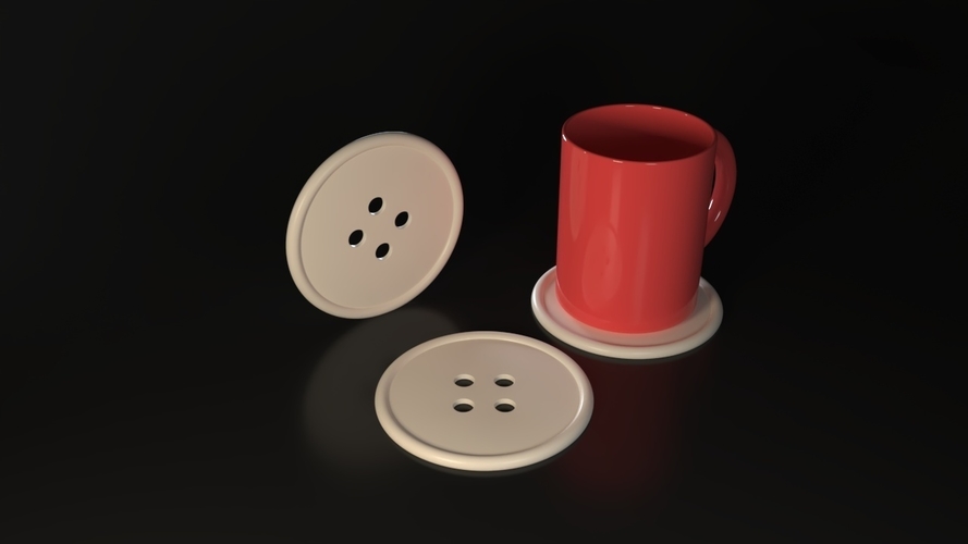 Clothes Button Coasters 3D Print 545790