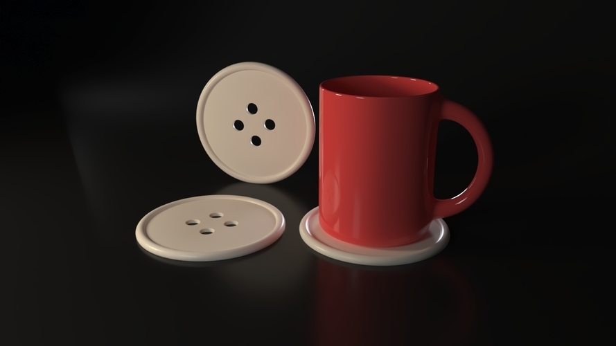 Clothes Button Coasters 3D Print 545791