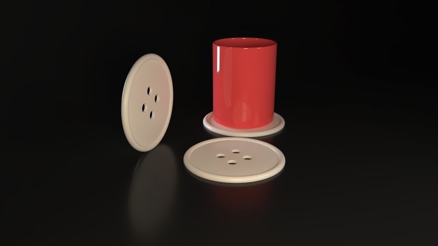 Clothes Button Coasters 3D Print 545792