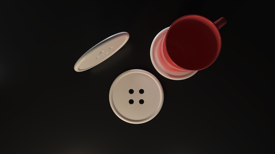 Clothes Button Coasters 3D Print 545793