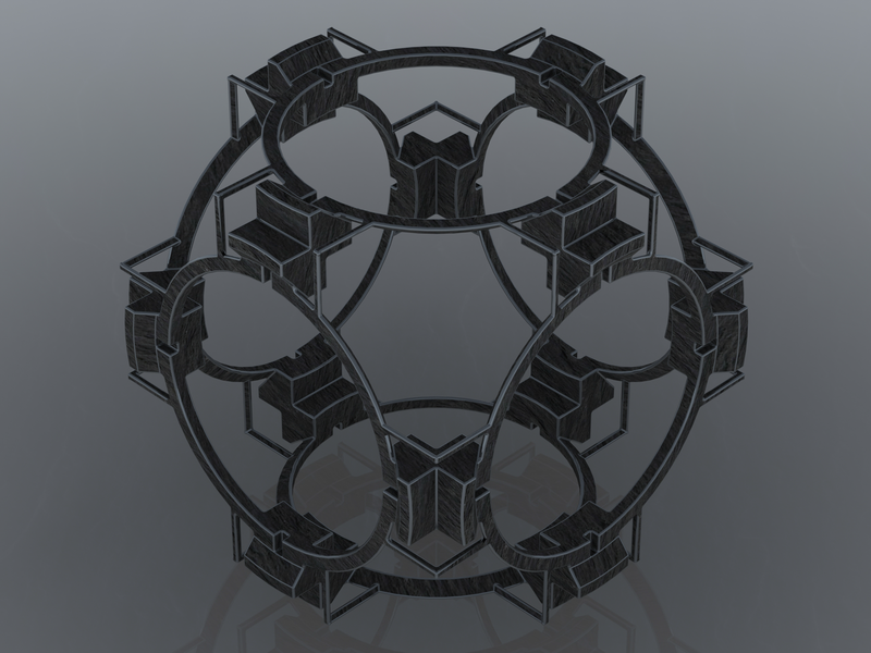 Wireframe Shape Geometric Companion Cube