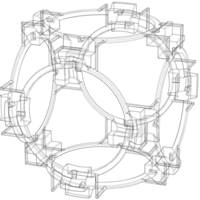 Wireframe Shape Geometric Companion Cube - Thumbnail 3