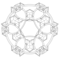 Wireframe Shape Geometric Companion Cube - Thumbnail 4