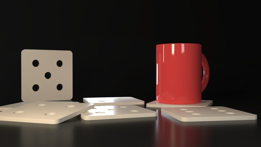 Dice Coasters 3D Print 546044