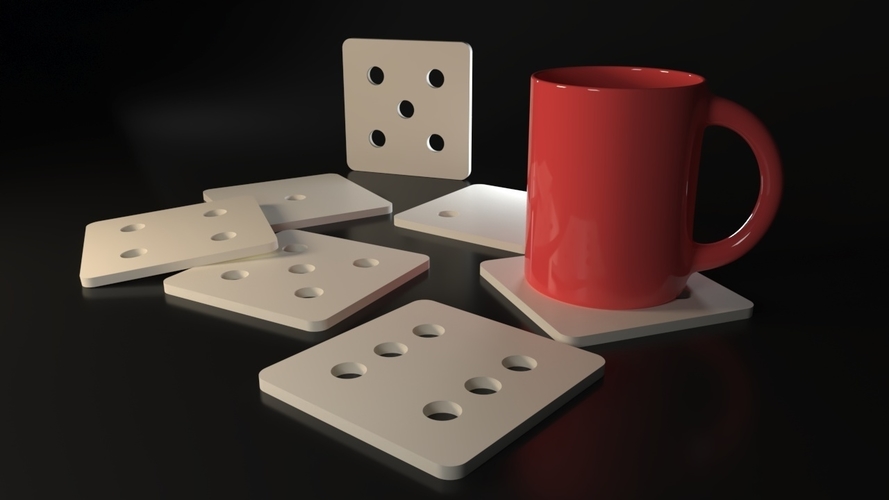 Dice Coasters 3D Print 546046