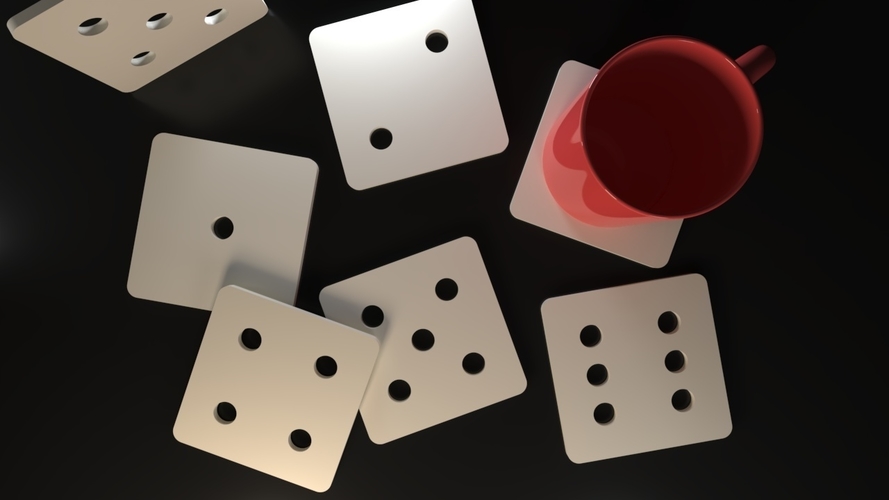 Dice Coasters 3D Print 546048