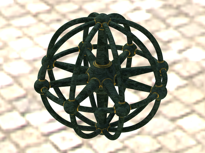 Wireframe Shape Geometric Sphere Linked 3D Print 546212