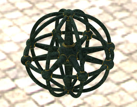 Pin Wireframe Shape Geometric Sphere Linked 3D Printing 546212