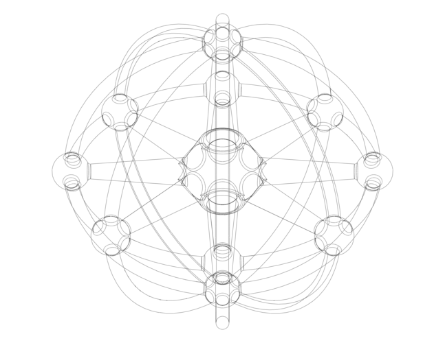 Wireframe Shape Geometric Sphere Linked 3D Print 546215