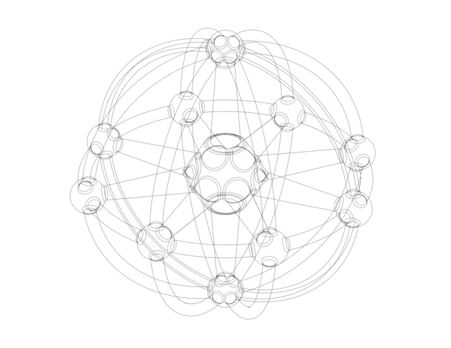 Wireframe Shape Geometric Sphere Linked 3D Print 546216