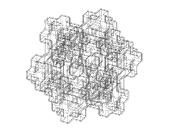 Snowflake Wire Frame Design 3D Printed Wireframe Shape Mosely Snowflake by MR.AnyCAD | Pinshape