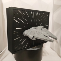 Millennium Falcon with LED Hyperspace Background Night Light  - Thumbnail 1