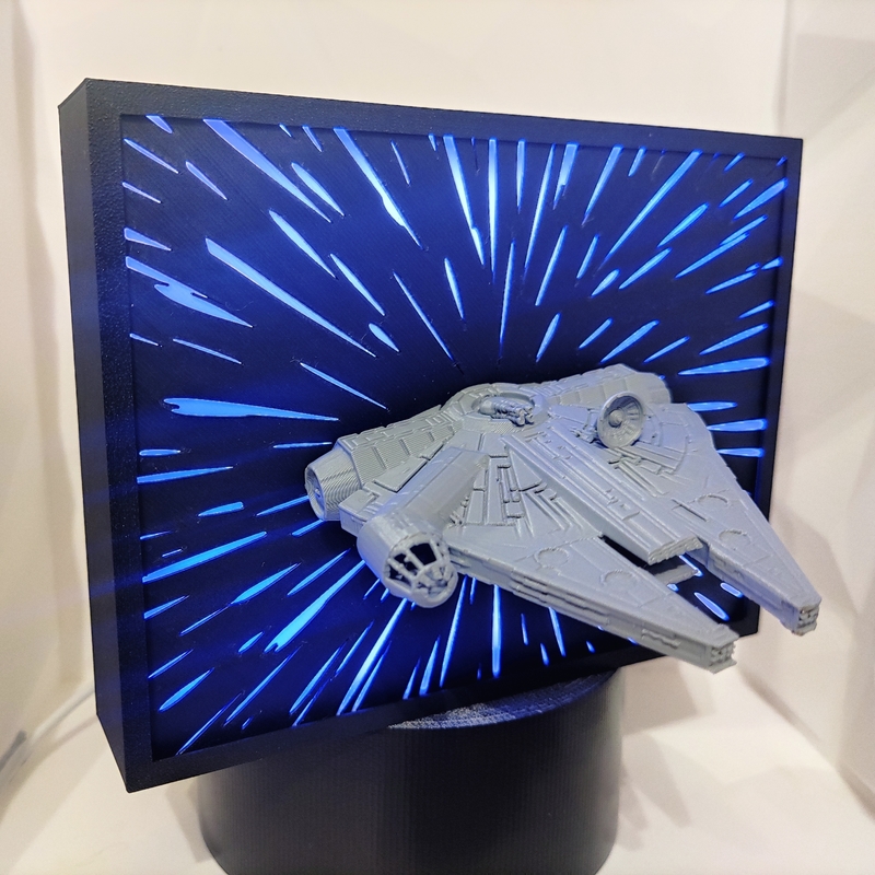 Millennium Falcon with LED Hyperspace Background Night Light 